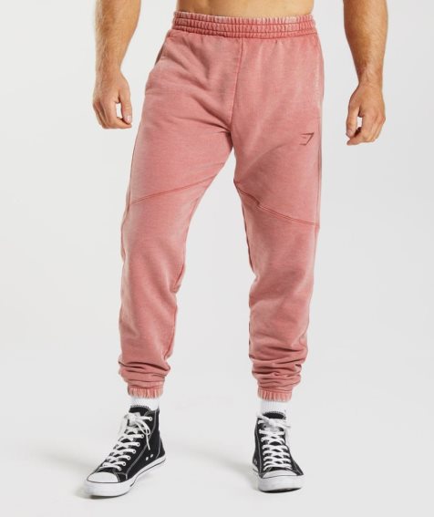 Men's Gymshark Power Washed Jogger Pink | CA 6A0ND7